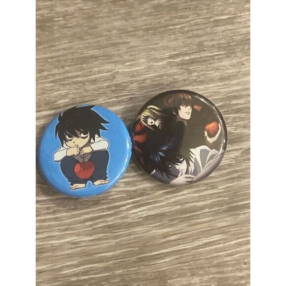 Death Note 2- 1” Buttons Pins, Anima, Blue L & L, Light & Miss - Picture 5 of 5
